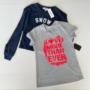 Bundle of 2 Tops -NWT Girls Sub_Urban Riot Blue Top & Reebok Silver Athletic Top